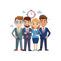 Efficient Team Member Holding Document for Presentation vector