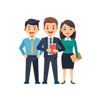 Adaptable Team Member Holding Folder During Meeting vector