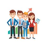 Engaged Business Team Member with Goals Document vector