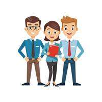 Innovative Team Member with Presentation Plan vector