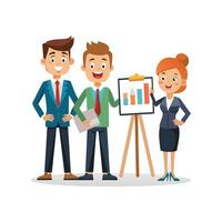 Confident Team Member Presenting Presentation Notes vector
