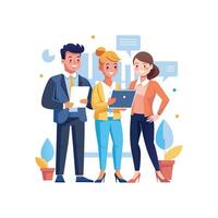 Assertive Team Member Holding Training Program vector