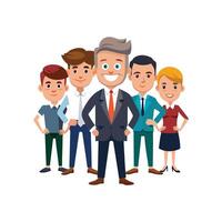 Dynamic Business Team with Leader in Forefront vector