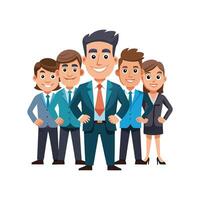 Engaged Business Team with Leader at forefront vector