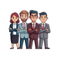 Confident Team with Arms Crossed Presenting Unity vector