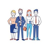 Small Group of Confident Entrepreneurs in Action vector