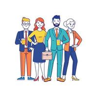 Confident Group of Four Entrepreneurs Collaborating vector