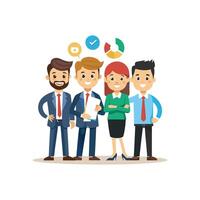 Team of Corporate Professionals Supporting One Another vector