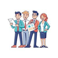 Professional Team Gathered Around One Key Individual vector