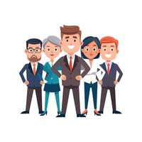 Corporate Team Empowered in Power Pose vector