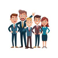 Corporate Team with Happy Leader Smiling vector