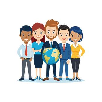 Professional Team with Document for Key Discussion vector