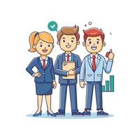 Engaged Corporate Team Around Document Holder vector