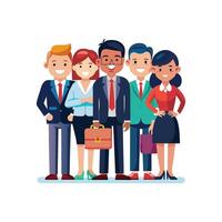 Diverse Business Team with Briefcase for Strategy vector