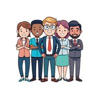 Standing Diverse Team with Arms Embracing Each Other vector