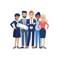 Team Member Holding Document with Collaboration vector