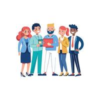 Diverse Business Team Member Holding Document vector