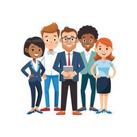 Team Member with Document in Diverse Setup vector
