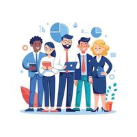 Diverse Team Member Displaying Document Effectively vector