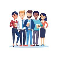 Diverse Team Member Holding Document During Meeting vector