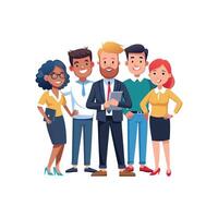 Diverse Member Presenting Document with Clarity vector