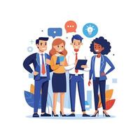 One Team Member Holding Document with Professional Approach vector