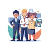 One Team Member Holding Document with Proper Posture vector