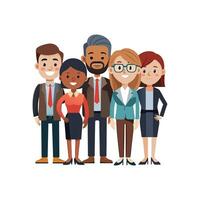 One Member in Diverse Team with Friendly Expression vector