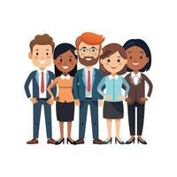 Cartoon Design of Smiling Diverse Corporate Team vector