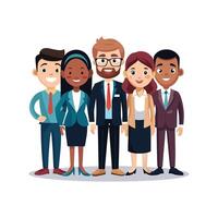 Diverse Team Smiling in Cartoon Style vector