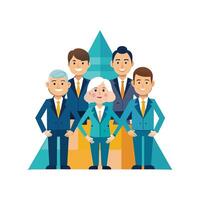 Executive Team Forming a Triangular Formation vector
