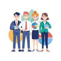 Team Member Holding Document in Executive Environment vector