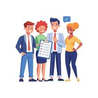 One Executive Member Holding Document with Purpose vector