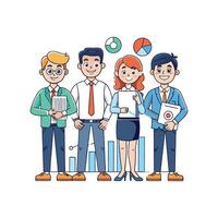 One Team Member Holding Document in Business Setting vector
