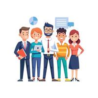 Diverse Team Member with Document for Discussion vector