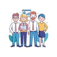 Team Member Holding Document with Assurance in Team vector