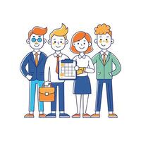 Executive Team Collaboration in Modern Office vector
