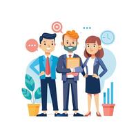 Executive Team in Action Fostering Work Collaboration vector