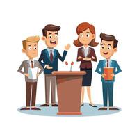 Team of Business Professionals Engaging in Debate vector