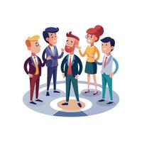 Effective Business Team Discussing Future Strategies vector