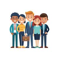 Committed Business Team Standing Strongly Together vector
