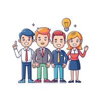 Business Team Pointing Forward to Future Success vector
