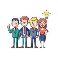 Dynamic Professionals Pointing Towards Business Goals vector
