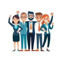 Unified Business Professionals Engaged in Team Success vector