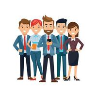 Corporate Team Standing Together with Purpose and Drive vector