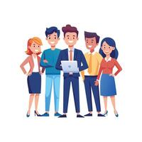 Team of Business Professionals Standing in Agreement vector