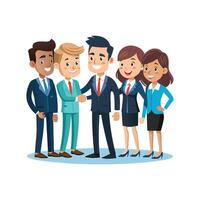 Team Committed to Achieving Collective Business Goals vector