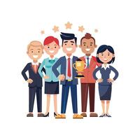 Unified Business Team Working Harmoniously Together vector