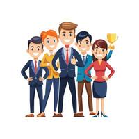 Team Professionals Standing Together to Reach Success vector