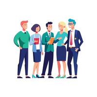Inspiring Colleagues Talking Together in Workplace vector